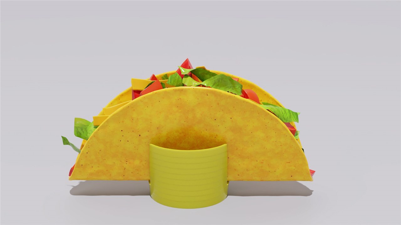 Taco held upright in the Taco Holder Cup
